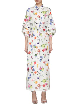 Main View - Click To Enlarge - ALICE & OLIVIA - ‘Tanika’ Button Up Maxi Dress