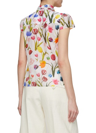 Back View - Click To Enlarge - ALICE & OLIVIA - ‘Julius’ Front Tie Button Up Tunic Top