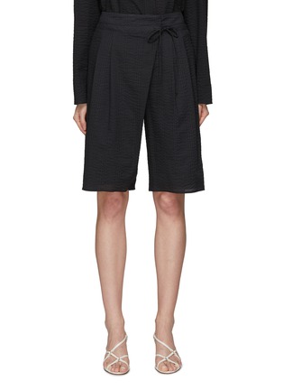Main View - Click To Enlarge - LE17SEPTEMBRE - Tie Waist Textured Shorts