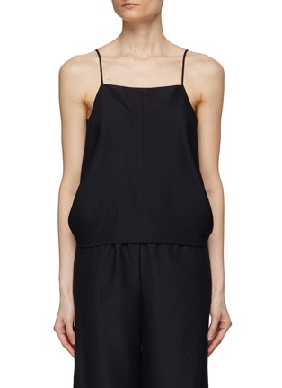 Main View - Click To Enlarge - LE17SEPTEMBRE - Square Neck Tie Waist Wool Silk Blend Camisole