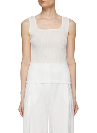 Main View - Click To Enlarge - LE17SEPTEMBRE - Square Neck Pleated Tank Top