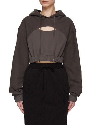 Main View - Click To Enlarge - FENG CHEN WANG - Drawstring Hood Panelled Hoodie