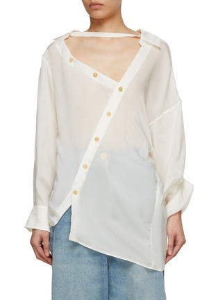 Main View - Click To Enlarge - A.W.A.K.E. MODE - Off-Shoulder Organdy Shirt