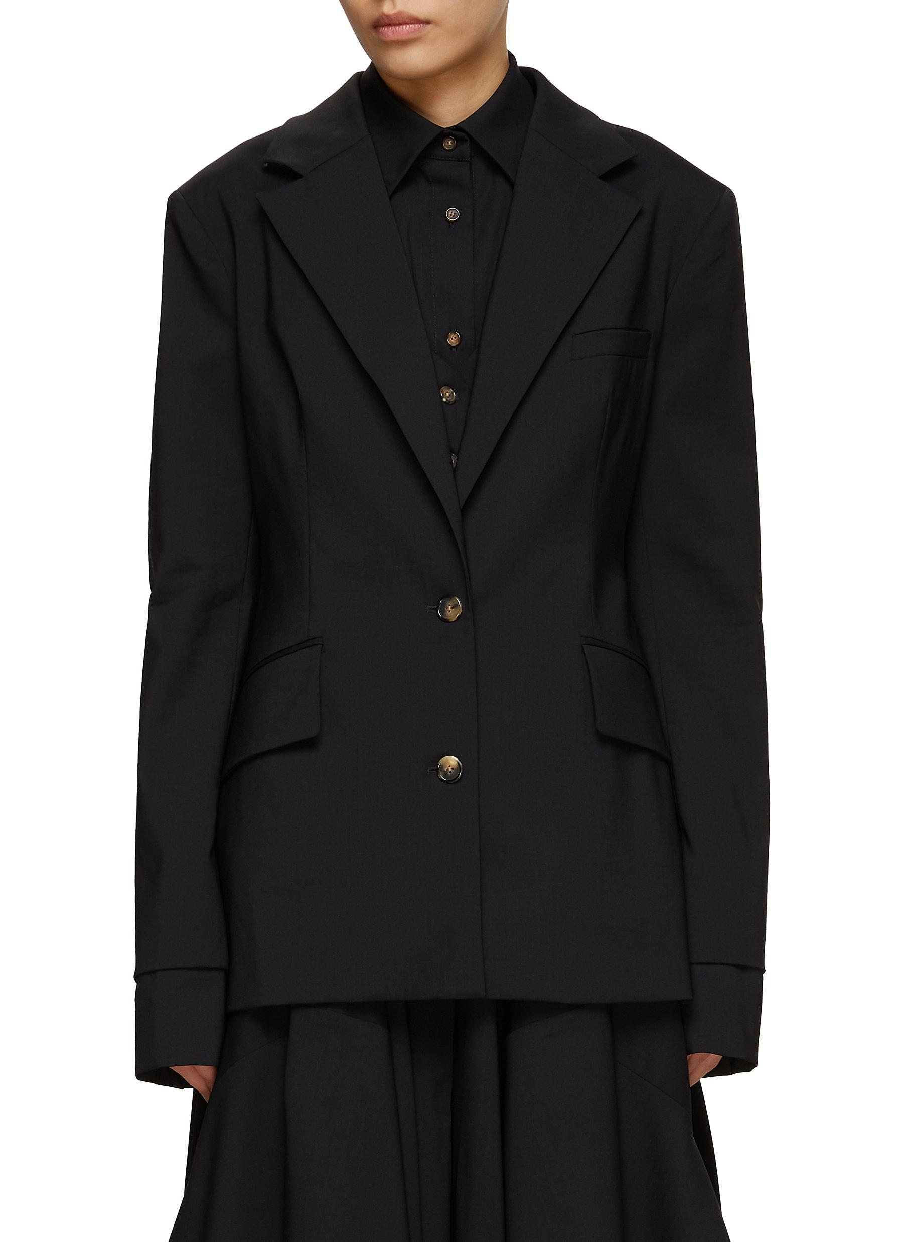 A.w.a.k.e. Tailored Jacket With Shirt Insert In Black