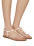Figure View - Click To Enlarge - SAM EDELMAN - ‘Gigi Retro’ Beads Embellished T-Bar Flat Sandals