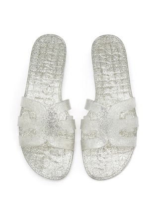Detail View - Click To Enlarge - SAM EDELMAN - ‘Bay Jelly’ Logo Cut Out Glittered Slides