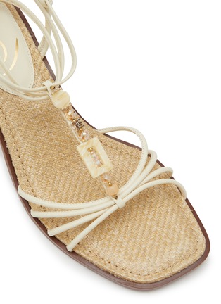 Detail View - Click To Enlarge - SAM EDELMAN - ‘Dacie’ 60 Ankle Strap Bead Embellished Leather Heeled Sandals