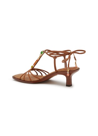  - SAM EDELMAN - ‘Dacie’ 60 Ankle Strap Bead Embellished Leather Heeled Sandals