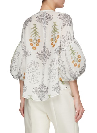 Back View - Click To Enlarge - GIAMBATTISTA VALLI - Indian Bouquets Print Silk Top