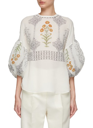Main View - Click To Enlarge - GIAMBATTISTA VALLI - Indian Bouquets Print Silk Top