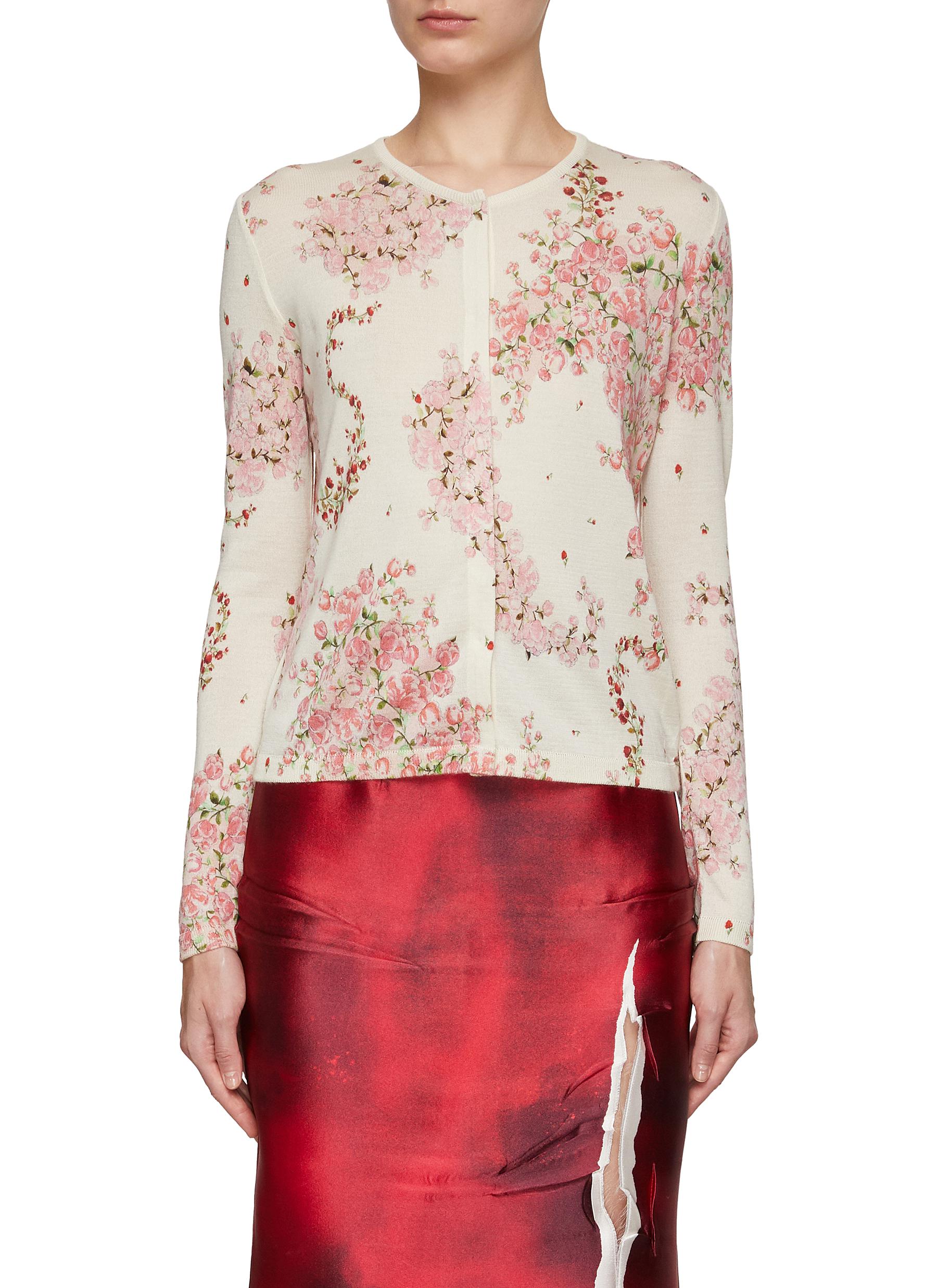 Giambattista Valli Floral Cashmere And Silk Cardigan In Multi-colour