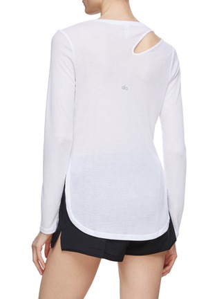 Back View - Click To Enlarge - ALO YOGA - Cut Out Ribbed Long Sleeve Top
