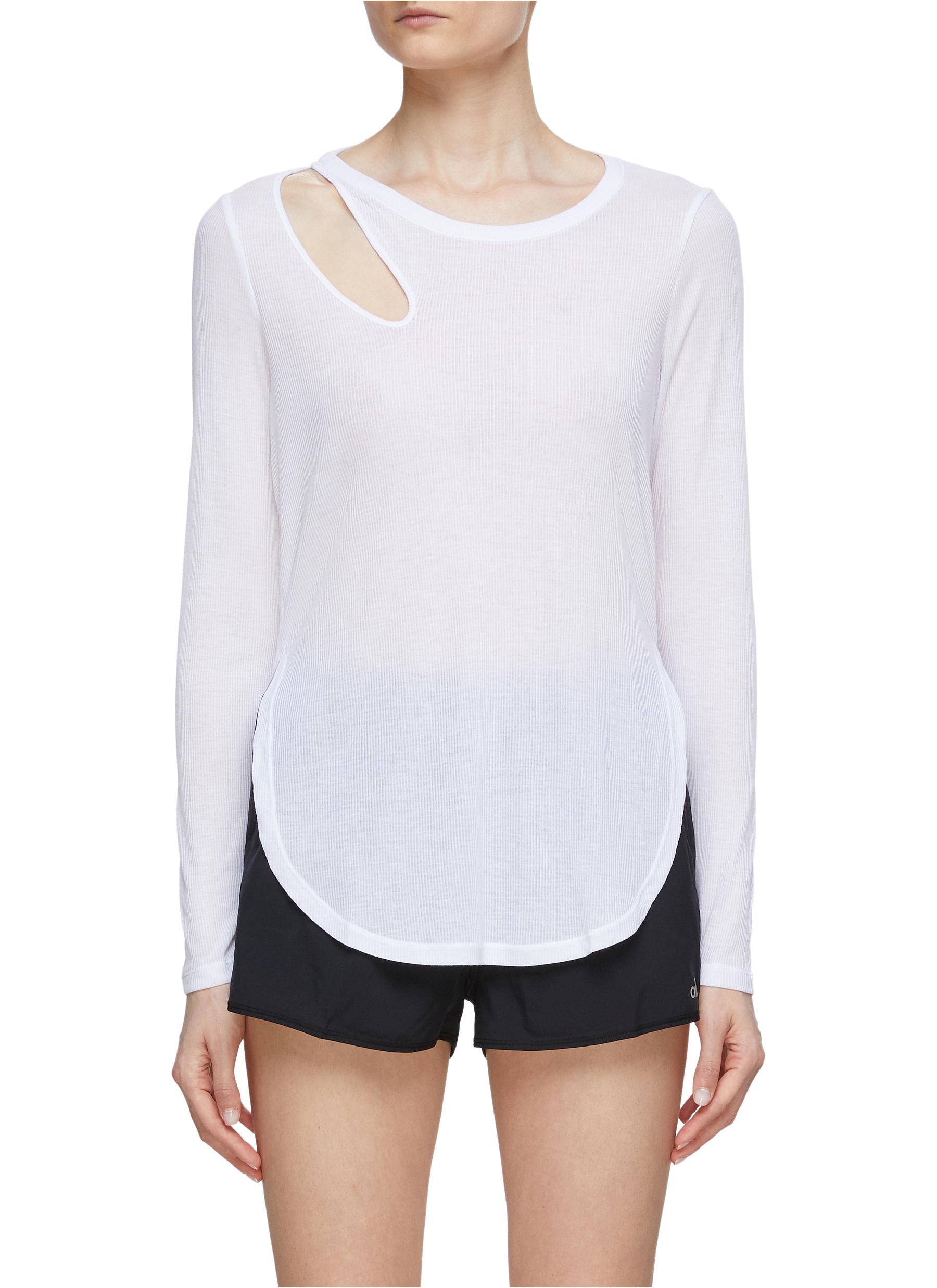 ALO YOGA Cut Out Ribbed Long Sleeve Top