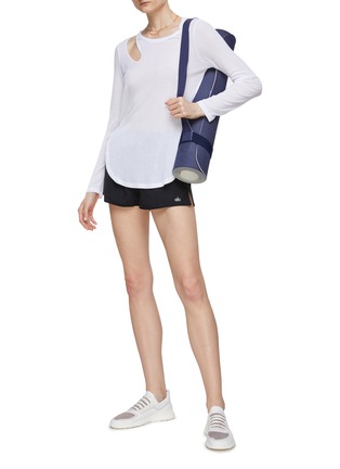 Figure View - Click To Enlarge - ALO YOGA - Cut Out Ribbed Long Sleeve Top