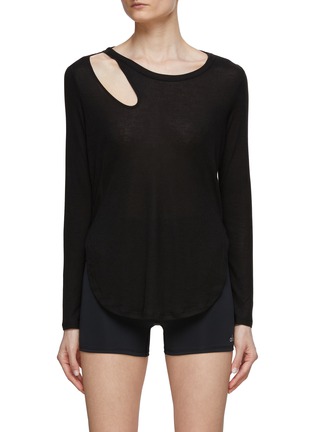 Main View - Click To Enlarge - ALO YOGA - Cut Out Ribbed Long Sleeve Top