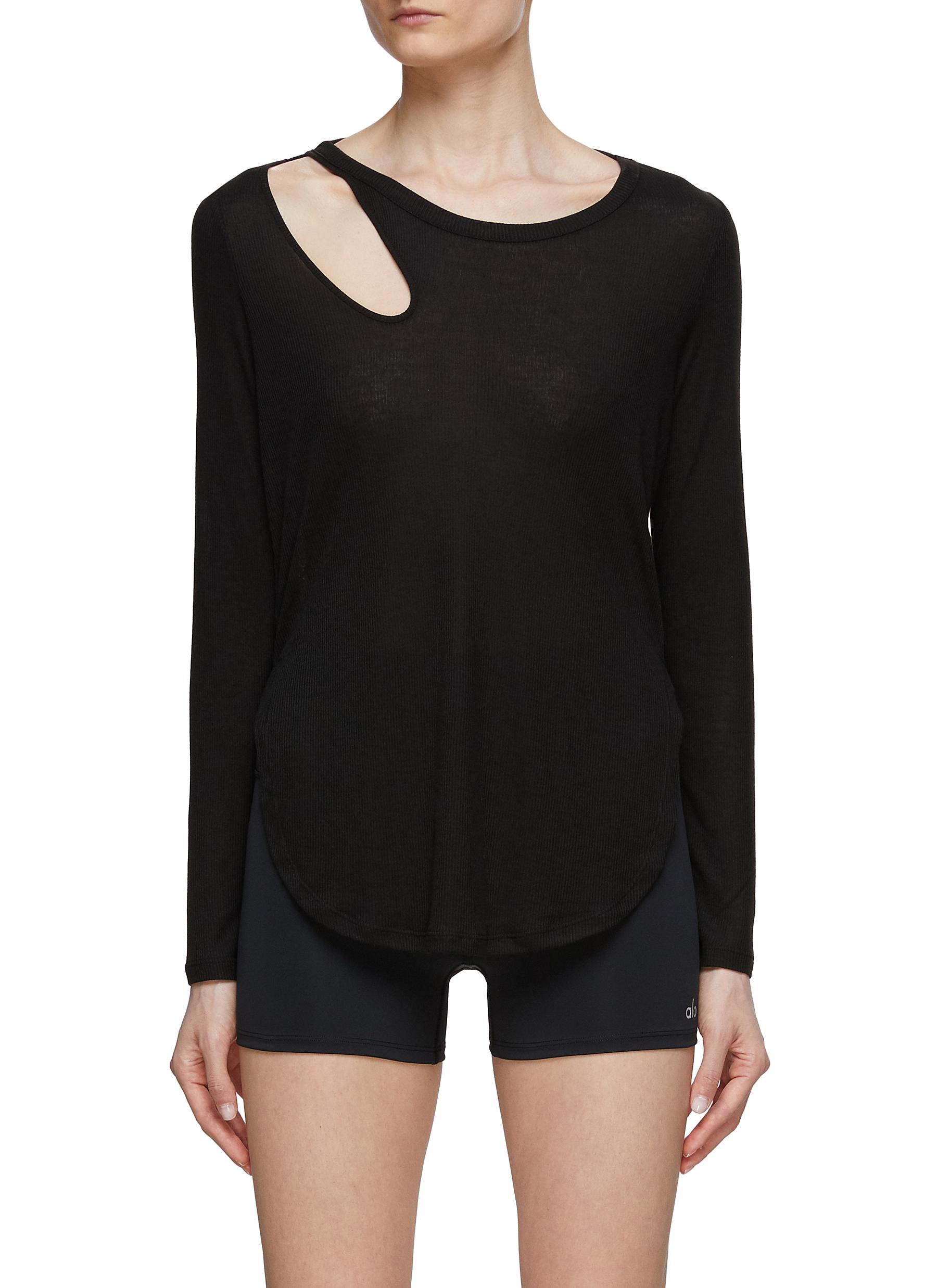 ALO YOGA Cut Out Ribbed Long Sleeve Top