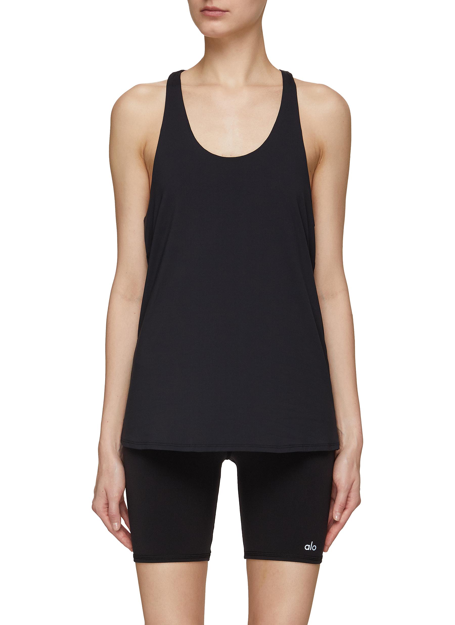 ALO YOGA 'DON'T GET IT' TWISTED RACERBACK TANK TOP