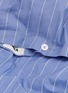 Detail View - Click To Enlarge - TEKLA - Organic Cotton King Size Duvet Cover — Clear Blue Stripes