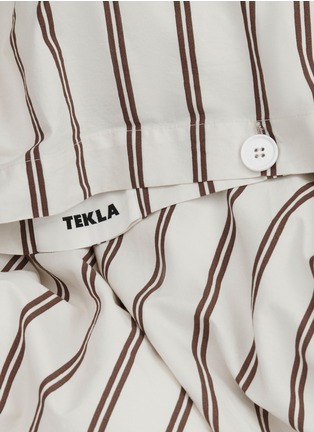 Detail View - Click To Enlarge - TEKLA - Organic Cotton King Size Duvet Cover — Hopper Stripes