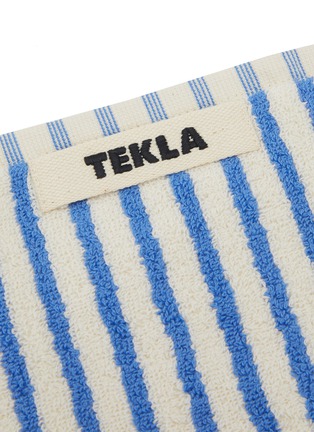 Detail View - Click To Enlarge - TEKLA - Striped Organic Cotton Terry Wash Cloth — Coastal Stripes