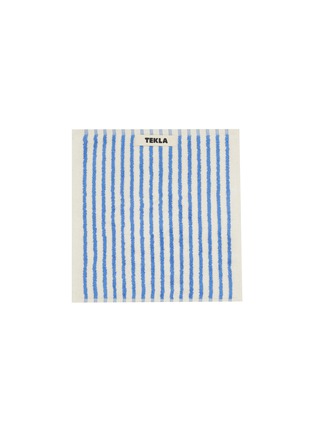 Main View - Click To Enlarge - TEKLA - Striped Organic Cotton Terry Wash Cloth — Coastal Stripes