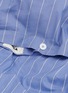 Detail View - Click To Enlarge - TEKLA - Organic Cotton Queen Size Duvet Cover — Clear Blue Stripes
