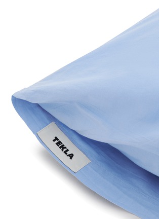 Detail View - Click To Enlarge - TEKLA - Organic Cotton Pillow Case — Island Blue