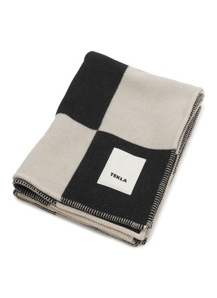Main View - Click To Enlarge - TEKLA - Cashmere Blend Blanket — Black Check
