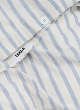 Detail View - Click To Enlarge - TEKLA - Organic Cotton Queen Size Duvet Cover — Needle Stripes