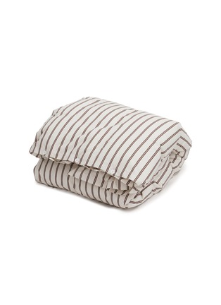 Main View - Click To Enlarge - TEKLA - Organic Cotton Queen Size Duvet Cover — Hopper Stripes