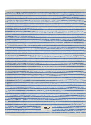 Main View - Click To Enlarge - TEKLA - Organic Cotton Terry Bath Mat — Coastal Stripes