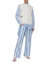Figure View - Click To Enlarge - TOTEME - Striped Cotton Blend Straight Drawstring Pants