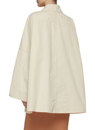 Back View - Click To Enlarge - TOTEME - Pointed Pocket Cotton Oversized Overshirt