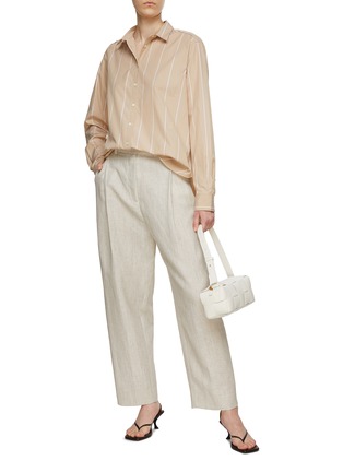 Figure View - Click To Enlarge - TOTEME - Pleated Wool Blend High Rise Suiting Pants