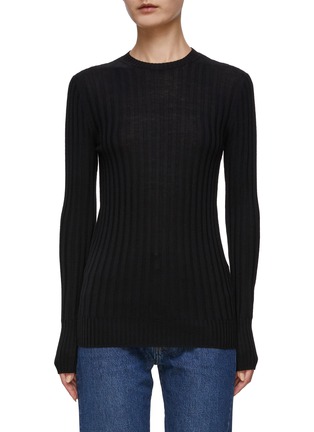 Main View - Click To Enlarge - TOTEME - Ribbed Wool Tight Fit Crewneck Sweater