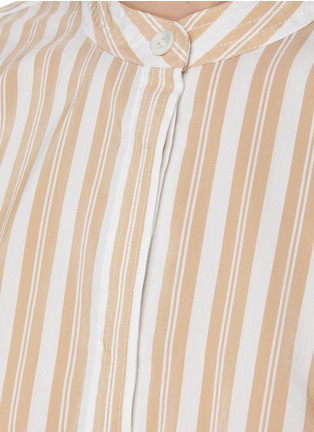  - TOTEME - Band Collar Striped Cotton Blend Long Shirt