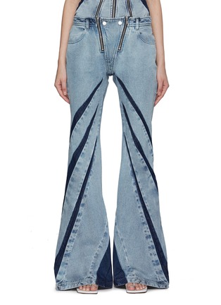 Main View - Click To Enlarge - DION LEE - Darted Denim Jeans