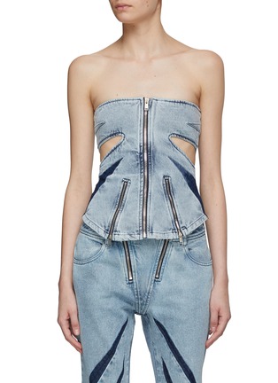 Main View - Click To Enlarge - DION LEE - Darted Denim Corset