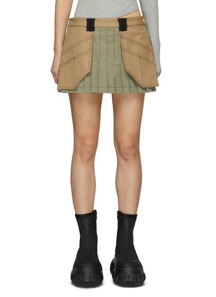 Main View - Click To Enlarge - DION LEE - Pleated Workwear Mini Skirt