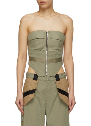 Main View - Click To Enlarge - DION LEE - Workwear Zip Up Corset Top