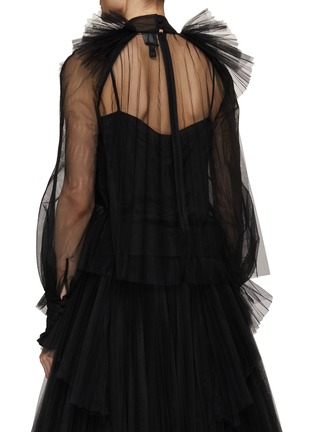 Back View - Click To Enlarge - HUISHAN ZHANG - ‘Hope’ Smocked Cuff Pleated Tulle Top