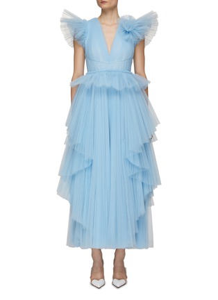Main View - Click To Enlarge - HUISHAN ZHANG - ‘Pascale’ Layered Tulle V-Neck Dress