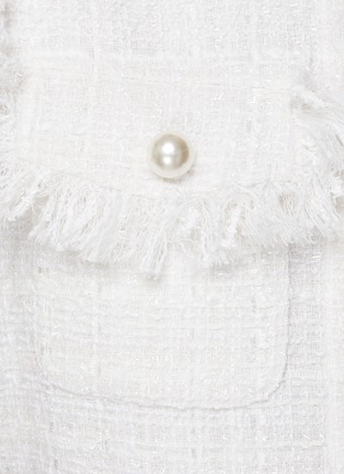  - HUISHAN ZHANG - ‘Wyatt’ Faux Pearl Embellished Feather Sleeveless Tweed Midi Dress