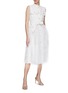 Figure View - Click To Enlarge - HUISHAN ZHANG - ‘Wyatt’ Faux Pearl Embellished Feather Sleeveless Tweed Midi Dress