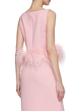 Back View - Click To Enlarge - HUISHAN ZHANG - ‘Marcia’ V-Neck Sleeveless Feather Trim Top