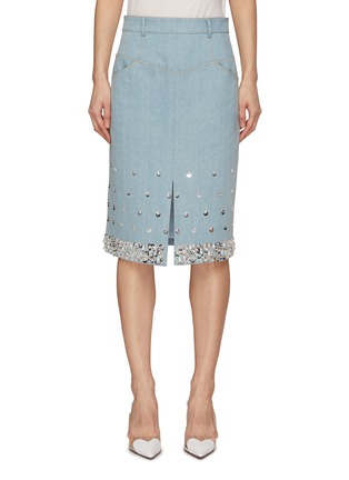 Main View - Click To Enlarge - HUISHAN ZHANG - ‘Margaret’ Embellished Denim Pencil Skirt
