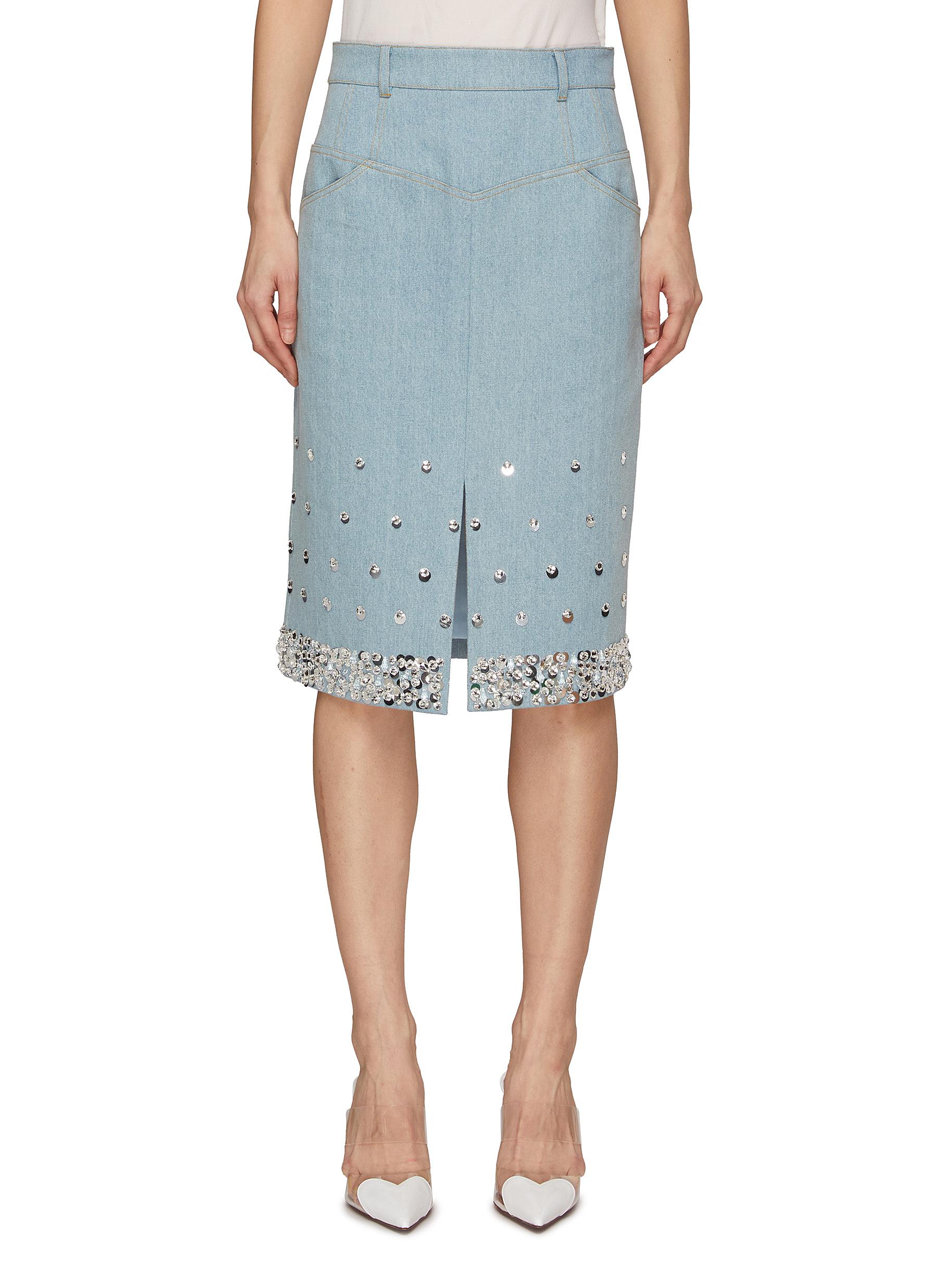 HUISHAN ZHANG ‘Margaret' Embellished Denim Pencil Skirt