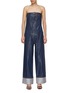 Main View - Click To Enlarge - ALEXANDER WANG - Strapless Crystal Cuff Coated High Waistband Jumpsuit
