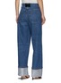 Back View - Click To Enlarge - ALEXANDER WANG - Crystal Cuff Wide Leg Jeans