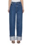 Main View - Click To Enlarge - ALEXANDER WANG - Crystal Cuff Wide Leg Jeans